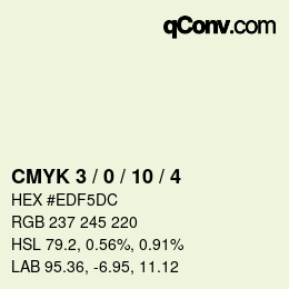 カラーコード: CMYK 3 / 0 / 10 / 4 | qconv.com