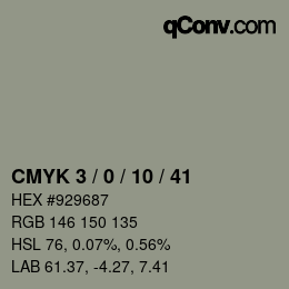 Color code: CMYK 3 / 0 / 10 / 41 | qconv.com