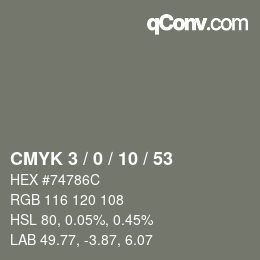 Color code: CMYK 3 / 0 / 10 / 53 | qconv.com