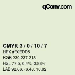 カラーコード: CMYK 3 / 0 / 10 / 7 | qconv.com