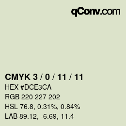 カラーコード: CMYK 3 / 0 / 11 / 11 | qconv.com