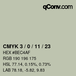 颜色代码: CMYK 3 / 0 / 11 / 23 | qconv.com