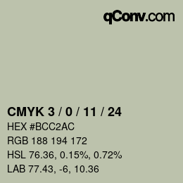 颜色代码: CMYK 3 / 0 / 11 / 24 | qconv.com