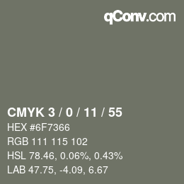 Color code: CMYK 3 / 0 / 11 / 55 | qconv.com