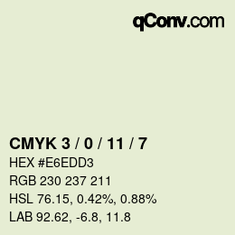 カラーコード: CMYK 3 / 0 / 11 / 7 | qconv.com