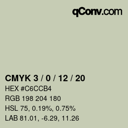 カラーコード: CMYK 3 / 0 / 12 / 20 | qconv.com