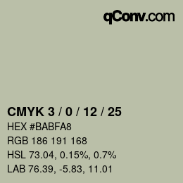 Color code: CMYK 3 / 0 / 12 / 25 | qconv.com