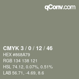 Color code: CMYK 3 / 0 / 12 / 46 | qconv.com