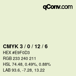 颜色代码: CMYK 3 / 0 / 12 / 6 | qconv.com