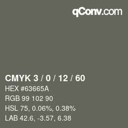 カラーコード: CMYK 3 / 0 / 12 / 60 | qconv.com