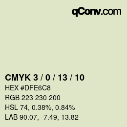 颜色代码: CMYK 3 / 0 / 13 / 10 | qconv.com