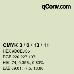 颜色代码: CMYK 3 / 0 / 13 / 11 | qconv.com