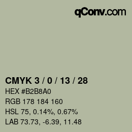 カラーコード: CMYK 3 / 0 / 13 / 28 | qconv.com