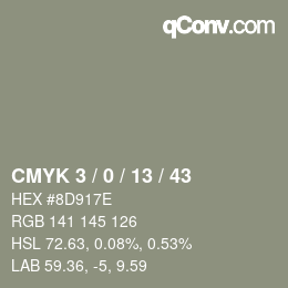 カラーコード: CMYK 3 / 0 / 13 / 43 | qconv.com