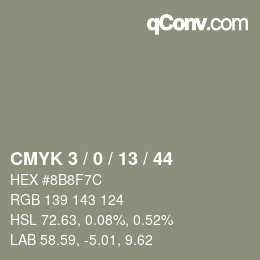 颜色代码: CMYK 3 / 0 / 13 / 44 | qconv.com