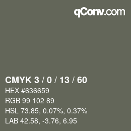 Color code: CMYK 3 / 0 / 13 / 60 | qconv.com