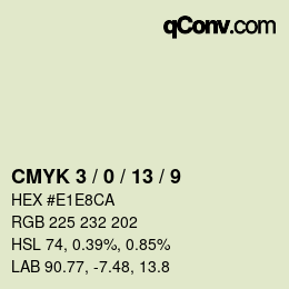 カラーコード: CMYK 3 / 0 / 13 / 9 | qconv.com