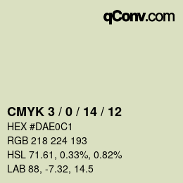 颜色代码: CMYK 3 / 0 / 14 / 12 | qconv.com