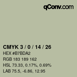 カラーコード: CMYK 3 / 0 / 14 / 26 | qconv.com