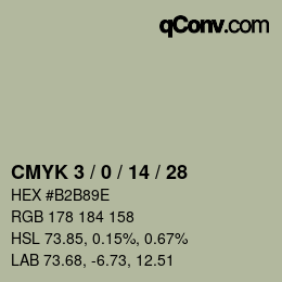 Color code: CMYK 3 / 0 / 14 / 28 | qconv.com
