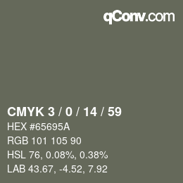 カラーコード: CMYK 3 / 0 / 14 / 59 | qconv.com