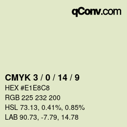 カラーコード: CMYK 3 / 0 / 14 / 9 | qconv.com