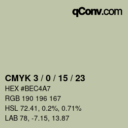 Farbcode: CMYK 3 / 0 / 15 / 23 | qconv.com