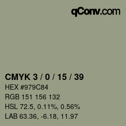 Color code: CMYK 3 / 0 / 15 / 39 | qconv.com