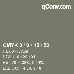 Color code: CMYK 3 / 0 / 15 / 52 | qconv.com