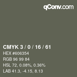 Color code: CMYK 3 / 0 / 16 / 61 | qconv.com