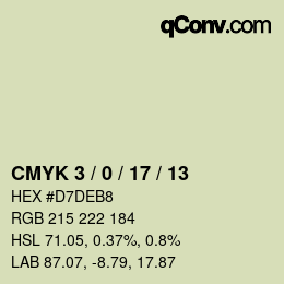 カラーコード: CMYK 3 / 0 / 17 / 13 | qconv.com