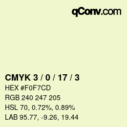 Color code: CMYK 3 / 0 / 17 / 3 | qconv.com