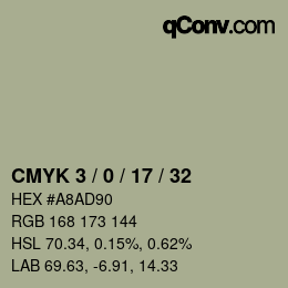 Código de color: CMYK 3 / 0 / 17 / 32 | qconv.com
