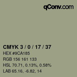 カラーコード: CMYK 3 / 0 / 17 / 37 | qconv.com