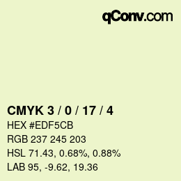 Código de color: CMYK 3 / 0 / 17 / 4 | qconv.com