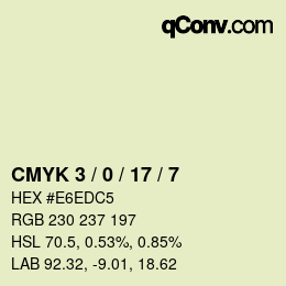 Color code: CMYK 3 / 0 / 17 / 7 | qconv.com