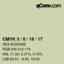 颜色代码: CMYK 3 / 0 / 18 / 17 | qconv.com