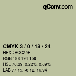 カラーコード: CMYK 3 / 0 / 18 / 24 | qconv.com