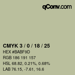 Color code: CMYK 3 / 0 / 18 / 25 | qconv.com