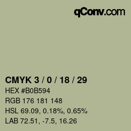 カラーコード: CMYK 3 / 0 / 18 / 29 | qconv.com