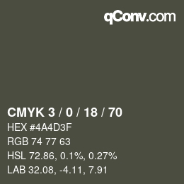 Color code: CMYK 3 / 0 / 18 / 70 | qconv.com