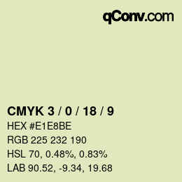 カラーコード: CMYK 3 / 0 / 18 / 9 | qconv.com