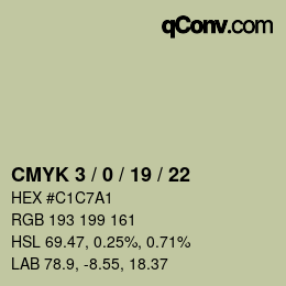 カラーコード: CMYK 3 / 0 / 19 / 22 | qconv.com
