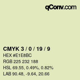 カラーコード: CMYK 3 / 0 / 19 / 9 | qconv.com