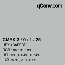 Color code: CMYK 3 / 0 / 1 / 25 | qconv.com