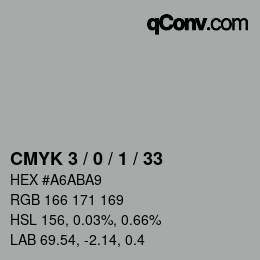Color code: CMYK 3 / 0 / 1 / 33 | qconv.com