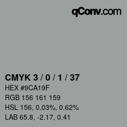 颜色代码: CMYK 3 / 0 / 1 / 37 | qconv.com