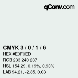 Color code: CMYK 3 / 0 / 1 / 6 | qconv.com