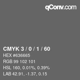 カラーコード: CMYK 3 / 0 / 1 / 60 | qconv.com