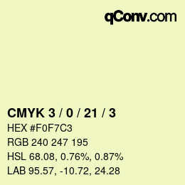 Color code: CMYK 3 / 0 / 21 / 3 | qconv.com